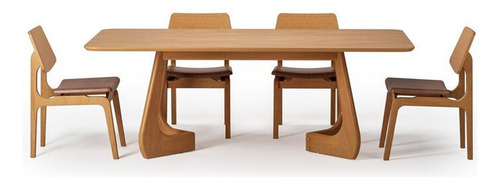 Kit Mesa De Jantar Paineira 210cm E 4 Cadeiras Jandaia Wt