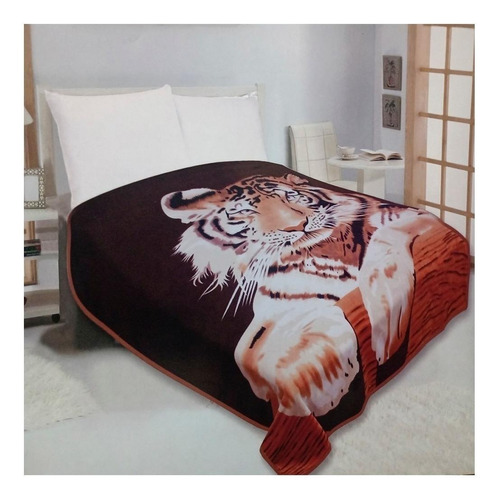 Cobertor Sultan Realce Top Super Soft com design tigre de 2m x 1.5m