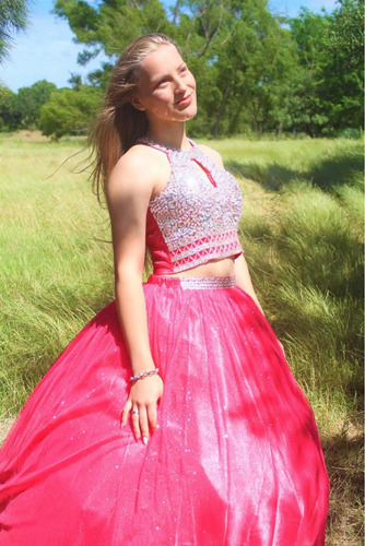 Vestido Quinceañera 15años Cumpleaños Xv Coral Rosado Fiesta