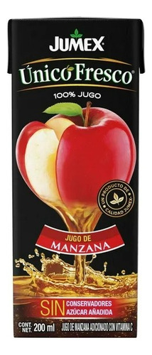 23 Pzas Jugo Jumex Único Fresco De Manzana 200 Ml