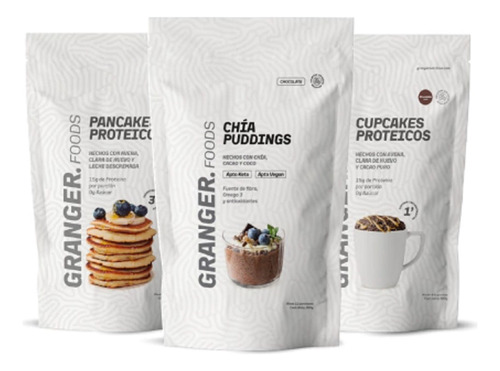 Kit Pancake 450g + Cupcake 360g + Chía Puddings 300g Granger