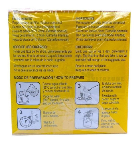 Imagen 8 de 10 de Piñaliim Té Original 30 Sobres Y Piñalife 30 Cápsulas