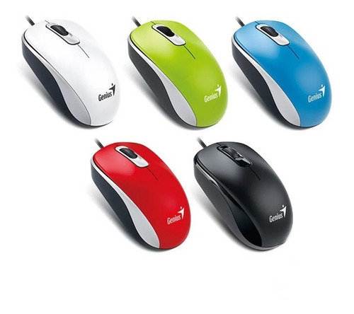 Mouse Genius Dx-110 Usb Optico 1000 Dpi Red Green Blue Black