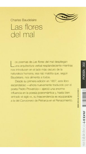 Las Flores Del Mal (002), De Baudelaire, Charles., Vol. 1. Editorial Edaf, Tapa Blanda En Español
