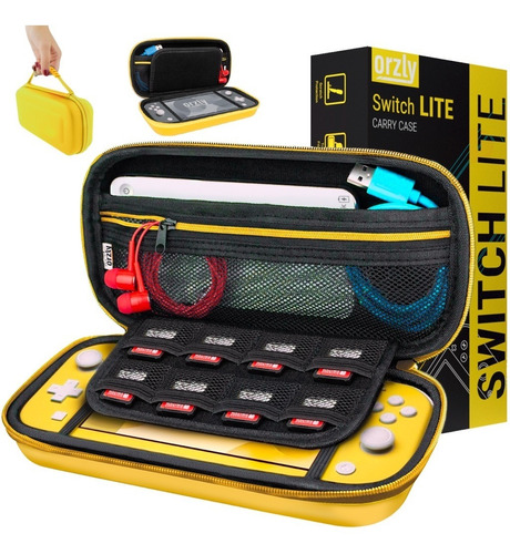 Estuche Nintendo Switch Lite Funda Bolso Pokemon Orzly Original Rigida Para Consola Y Accesorios