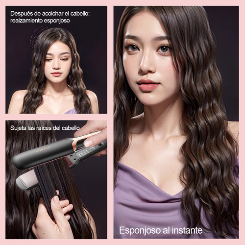 Plancha Cabello Profesional 2 En 1 Para Hogar Dorado