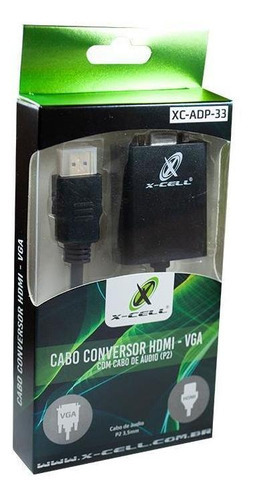 Cabo Conversor Hdmi - Vga X-cell