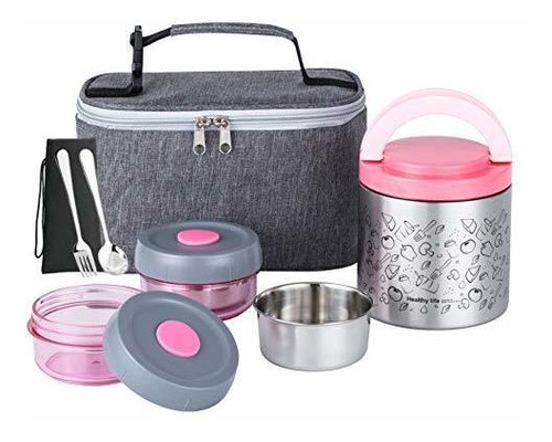 Lille Home Lunch Box Set, An Vacuum Insulated Bento/snack Bo