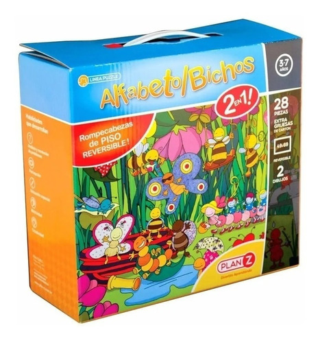 Imagen 1 de 3 de Puzzle Rompecabezas Infantil Alfabeto Bichos 28 P Playking
