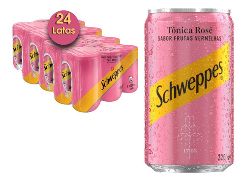 Tônica Schweppes Rose Frutas Vermelhas 220ml (24 Latas)