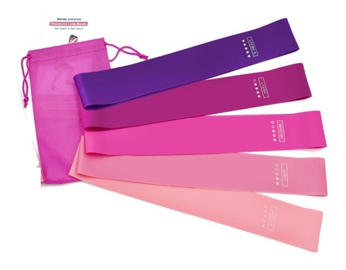 Ligas De Resistencia Set 5 Bandas Para Ejercicio Yoga Gym
