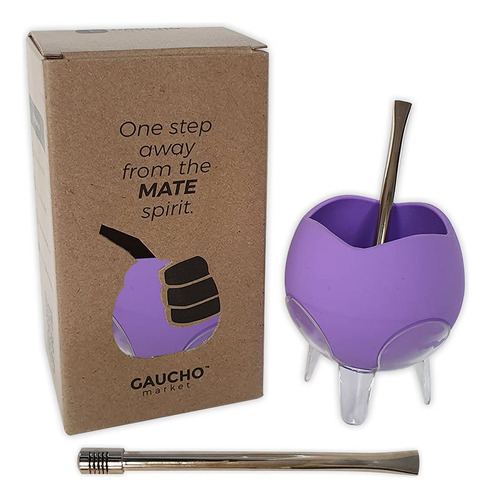 Increible Juego Yerba Mate Calabaza (copa) Silicona Bombilla