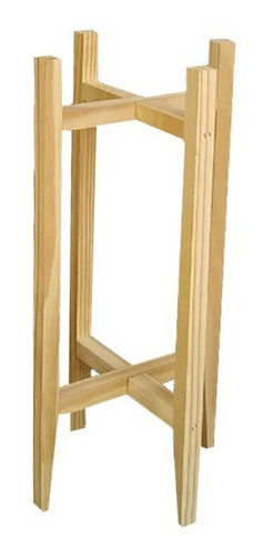 Porta Maceta De Madera De Pino Mediano 50 Cm Alto Rosario