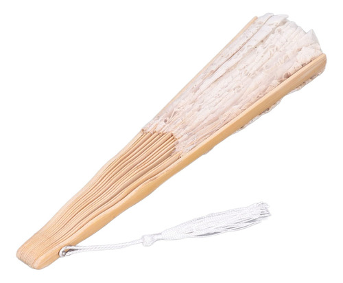 Abanico De Mano Plegable De Bambú Con Encaje Retro Mejor Muj
