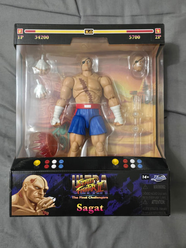 Figura Sagat Jada Toys 1:12 Street Fighter 2 Capcom (Usado)