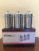 Comprar Set 3 Envases Potes De Cocina Con Tapa