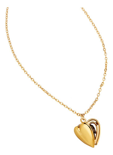 Collar Relicario Love Paradise Corazón Ésika Baño Oro 24k