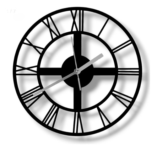 Reloj Pared Romano Relieve Madera Calada 40cm Decotronica