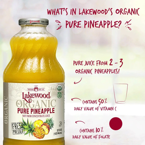 Lakewood Organic Pineapple Juice 946ml
