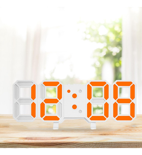 Reloj De Pared Digital 3d Reloj Despertador Digital Naranja