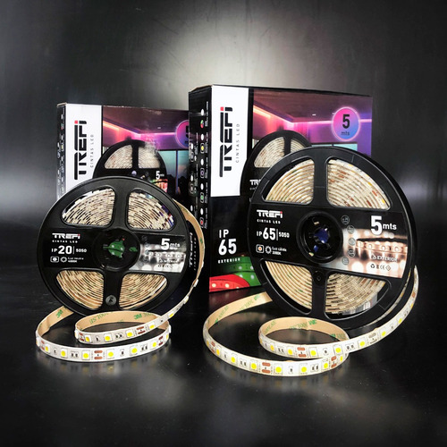 Tiras Luces Led Luz Fria Calida Exterior 5mts Ip65 Trefi Luz Blanco Cálido