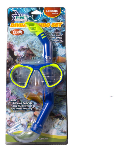 Mascara Snorkel Swimfit Jr Azul Francia Niño