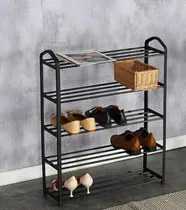 Comprar Zapatero Jazak \u002F Repisa \u002F Organizador Calzado \u002F Ropa \u002F Botinero \u002F Zapatillas \u002F Fácil De Armar \u002F Diseño Minimalista \u002F Acero Y Pvc \u002F 4 Estantes \u002F Mide 63x20x62cm \u002F Color Negro