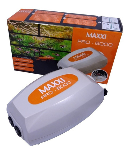 Compressor De Ar Maxxi Pro-6000 5w P/ Aquário Até 200l