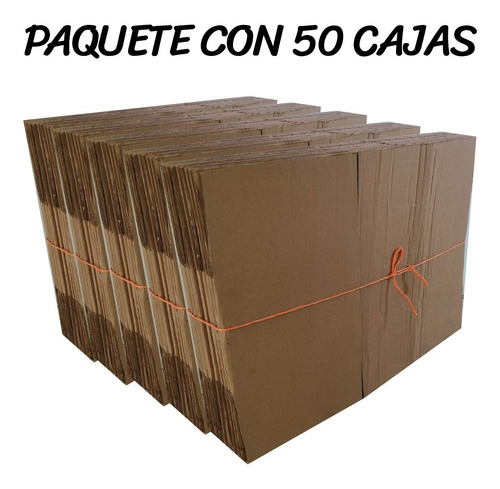 Imagen 2 de 4 de Caja Cartón Empaque Mediana Reciclado Paquete Con 50
