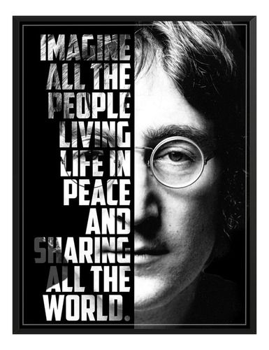 Cuadro John Lennon Imagine Canción Letras Sala C/ Marco