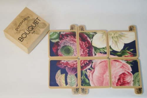 Imagen 2 de 7 de Posavasos De Diseño 6 Unidades Y Caja Varios Modelos