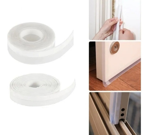 Imagen 2 de 6 de Pack X2 Tira Silicona Para Puerta Ventana