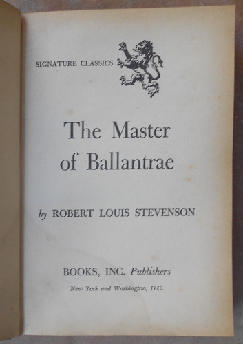 R. L. Stevenson En Inglés - The Master Of Ballantrae