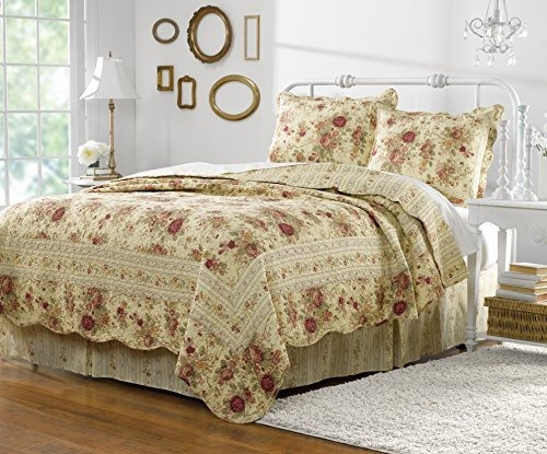 Groenlandia Rose Antigua Full / Queen Quilt Set.