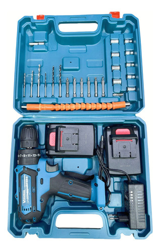 Parafusadeira/furadeira 48v C/ Kit Maleta Com Duas Baterias Cor Azul