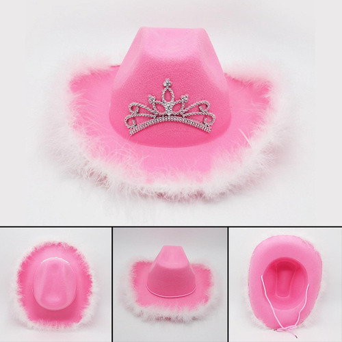 A Sombreros Occidentales Rosas Y Blancos, Para Fiestas,