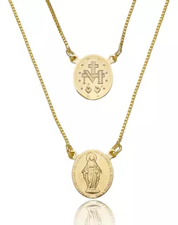 Escapulário Nossa Senhora Das Graças Banho Ouro 18k Cor Dourado