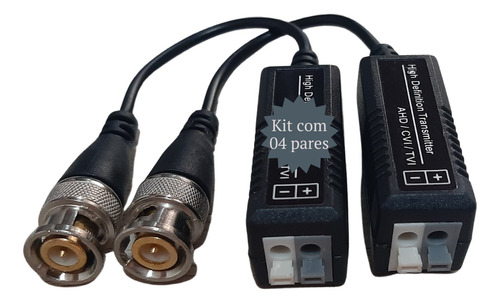 4 Pares Conector Video Balun Engate Rápido Cam. Ahd Cvi Tvi