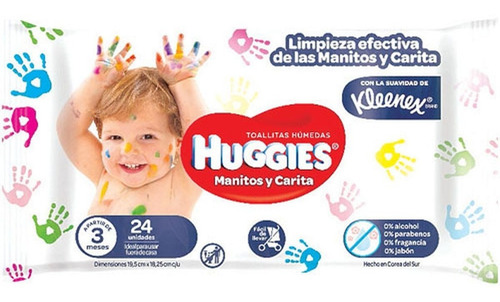 Imagen 1 de 4 de Huggies Toallas Humedas Manitos Y Caritas X 96