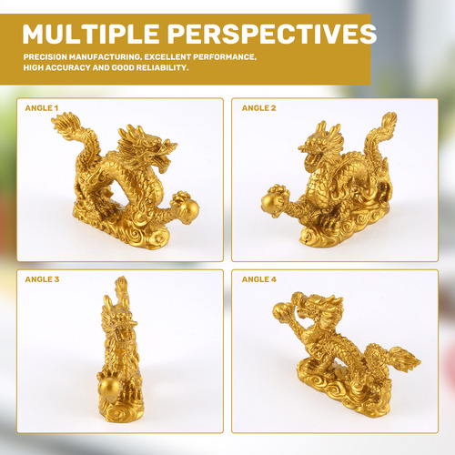 Estátua De Dragão Dourado Chinês Para Decoração De Animais H