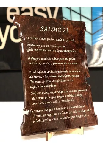 quadro salmo 23 biblico tamanho 45x35cm com vidro
