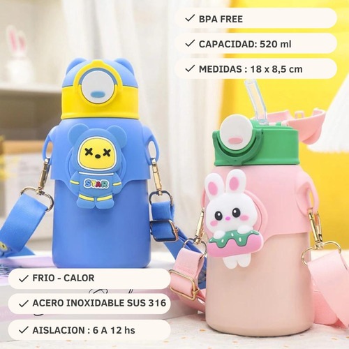 Mochila Chimola Espalda Jardín Infantil 12 + Botella Térmica Lila Perrita
