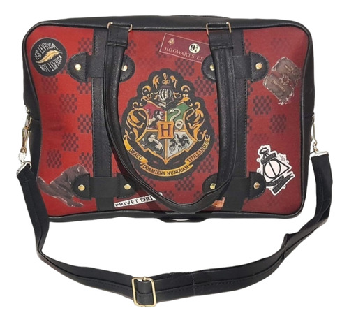 Bolsa Maletín Harry Potter Hogwarts Mujer Nyny Negro/vino