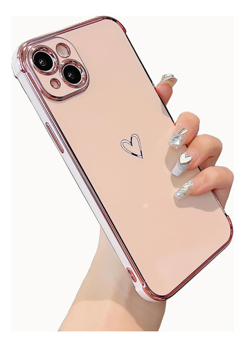 Funda Para iPhone 15 Plus Con Borde Chapado - Rosa