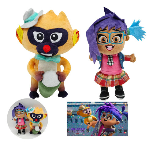 2 Unids/set Película De Dibujos Animados Vivo Mono Peluche S