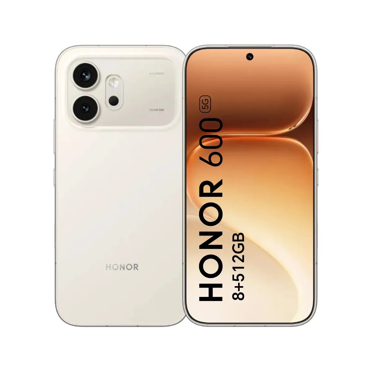 Celular Honor 600 5g AI Phone Dual Sim 512gb 16(8+8)gb Blanco Dorado Cámara Nocturna De 200mp 7000mAh 80W Snapdragon 7 Gen 4 6.57" 120Hz 8000nits Magicos 10 Android 16 Ip68, Ip69 E IP69k Smartphone