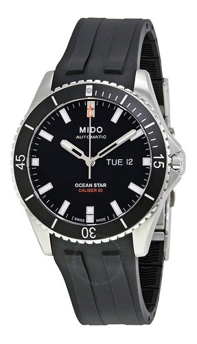 Reloj Mido Ocean Star Captain M026.430.17.051, correa automática, color negro, bisel, color negro, fondo negro