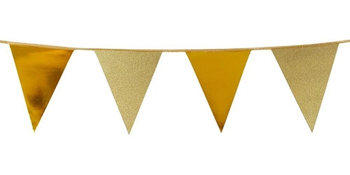 Imagen 3 de 6 de Banderines Decorativos Metálicos Dorado O Plateado