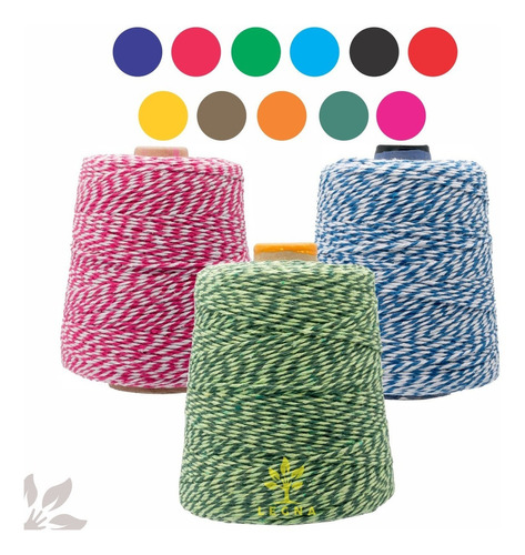 Barbante Mesclado Colorido Para Crochê Nº 6 (temos 13 Cores) Cor Laranja com Branco