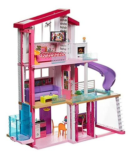 Casa De Muñecas Barbie Dreamhouse Con Piscina, Tobogan Y A